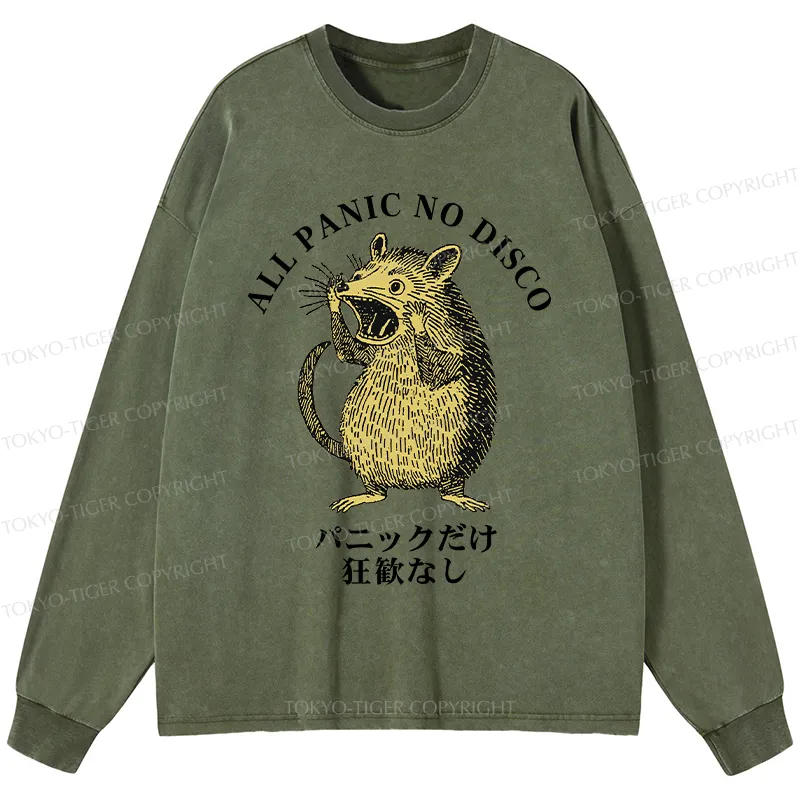 Tokyo-Tiger All Panic No Disco Washed Long Sleeve T-Shirt