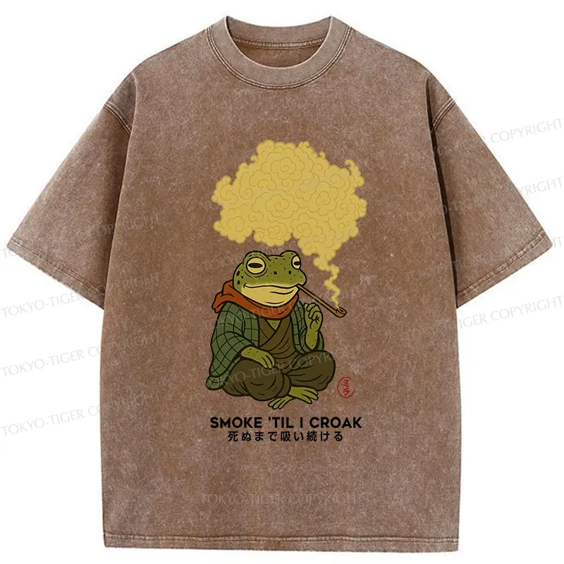 Tokyo-Tiger Smoke 'Til I Croak Washed T-Shirt