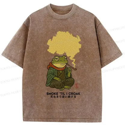Tokyo-Tiger Smoke 'Til I Croak Washed T-Shirt