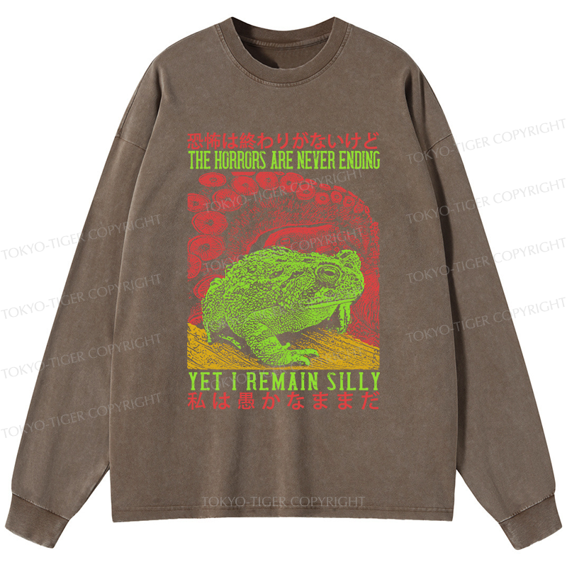 Tokyo-Tiger The Horrors Are Never Ending Japan Washed Long Sleeve T-Shirt