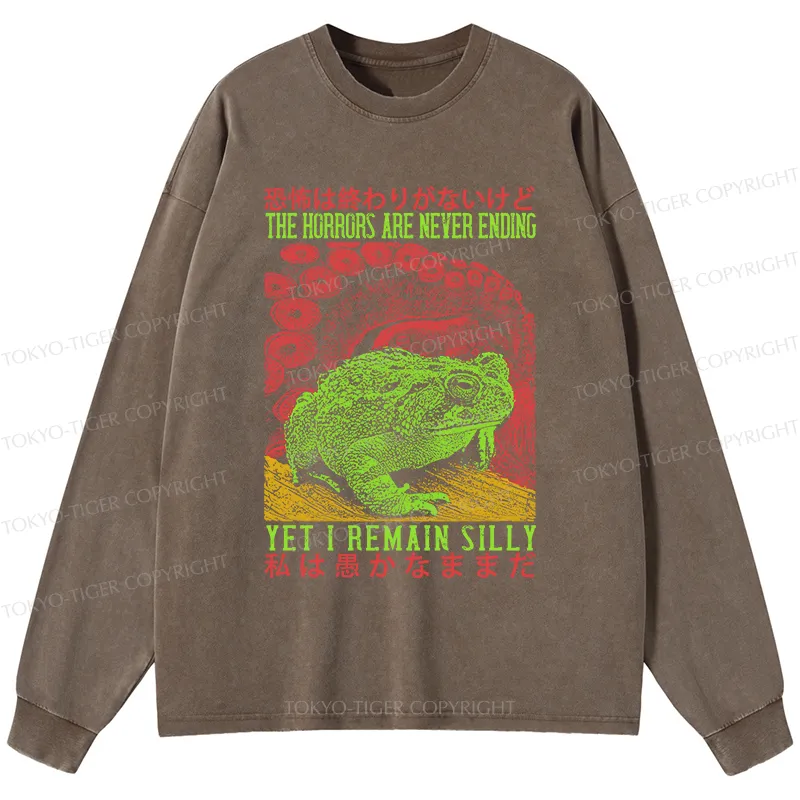 Tokyo-Tiger The Horrors Are Never Ending Japan Washed Long Sleeve T-Shirt