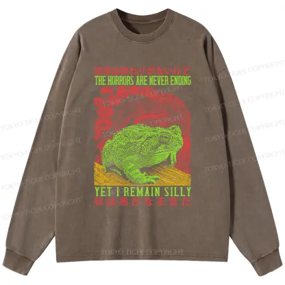 Tokyo-Tiger The Horrors Are Never Ending Japan Washed Long Sleeve T-Shirt