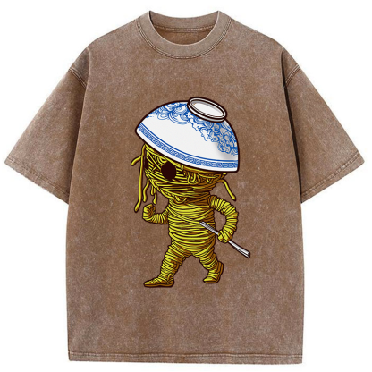 Tokyo-Tiger Walking Ramen Man Washed T-Shirt