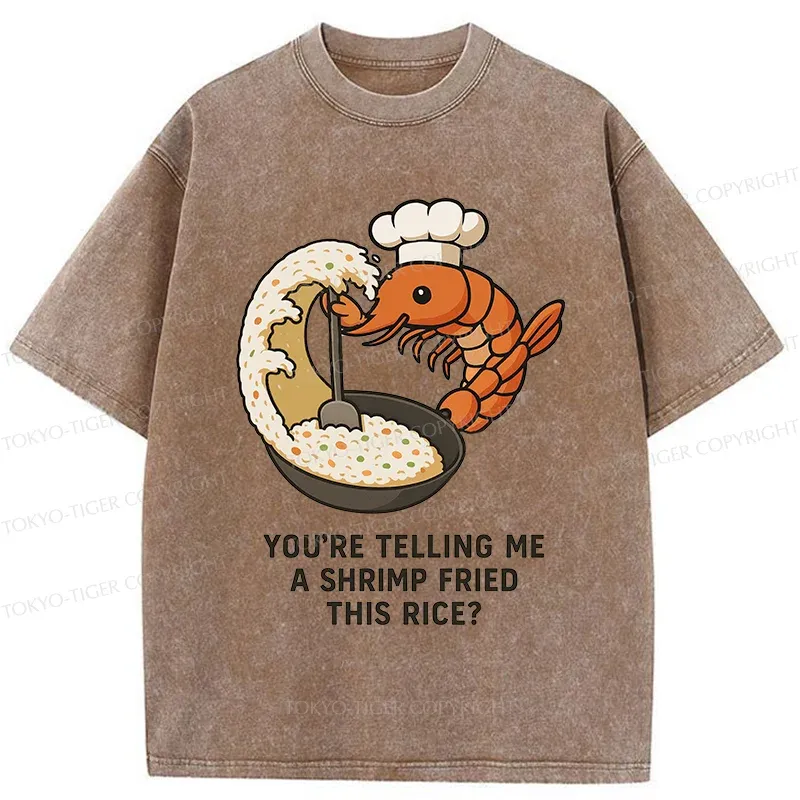 Tokyo-Tiger Shrimp Fried Rice Washed T-Shirt