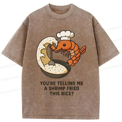 Tokyo-Tiger Shrimp Fried Rice Washed T-Shirt