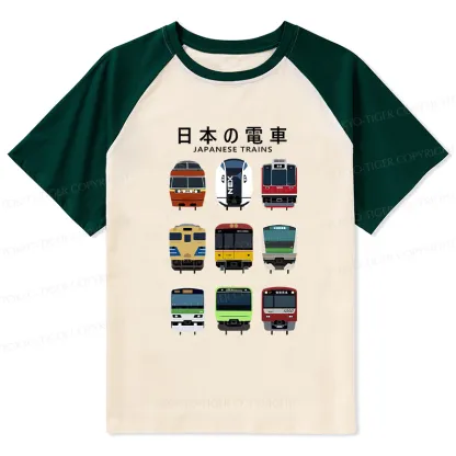 Tokyo-Tiger Japanese Train Collection Raglan T-shirt