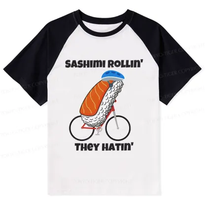 Tokyo-Tiger Sashimi Rollin' They Hatin' Raglan T-shirt