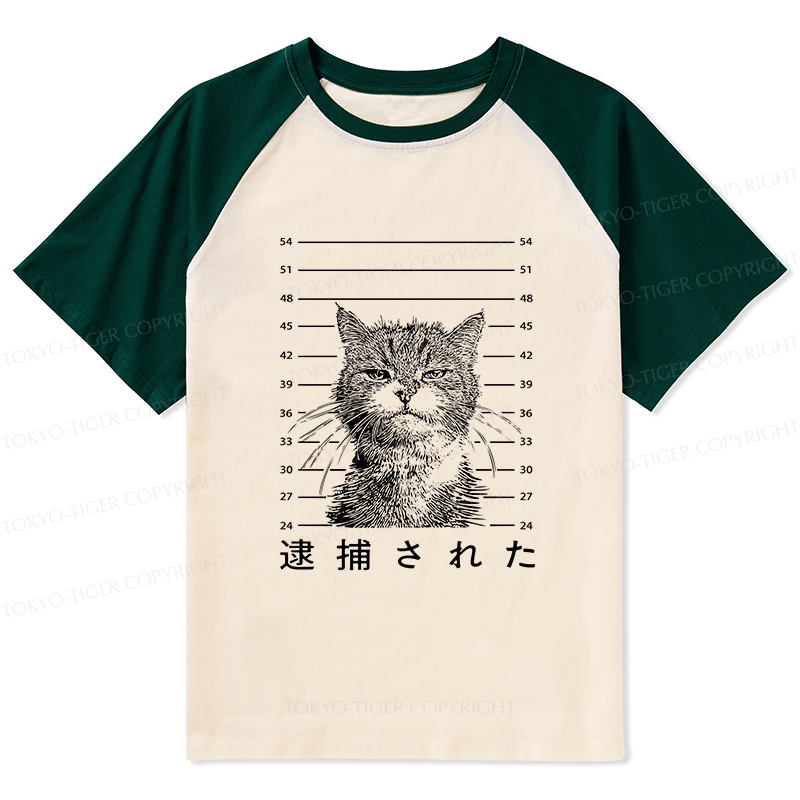 Tokyo-Tiger Cat That Was Arrested Raglan T-shirt