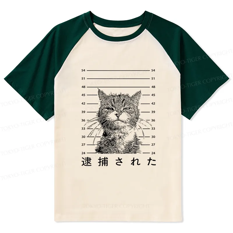 Tokyo-Tiger Cat That Was Arrested Raglan T-shirt
