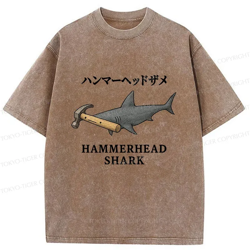 Tokyo-Tiger Hammerhead Shark Washed T-Shirt