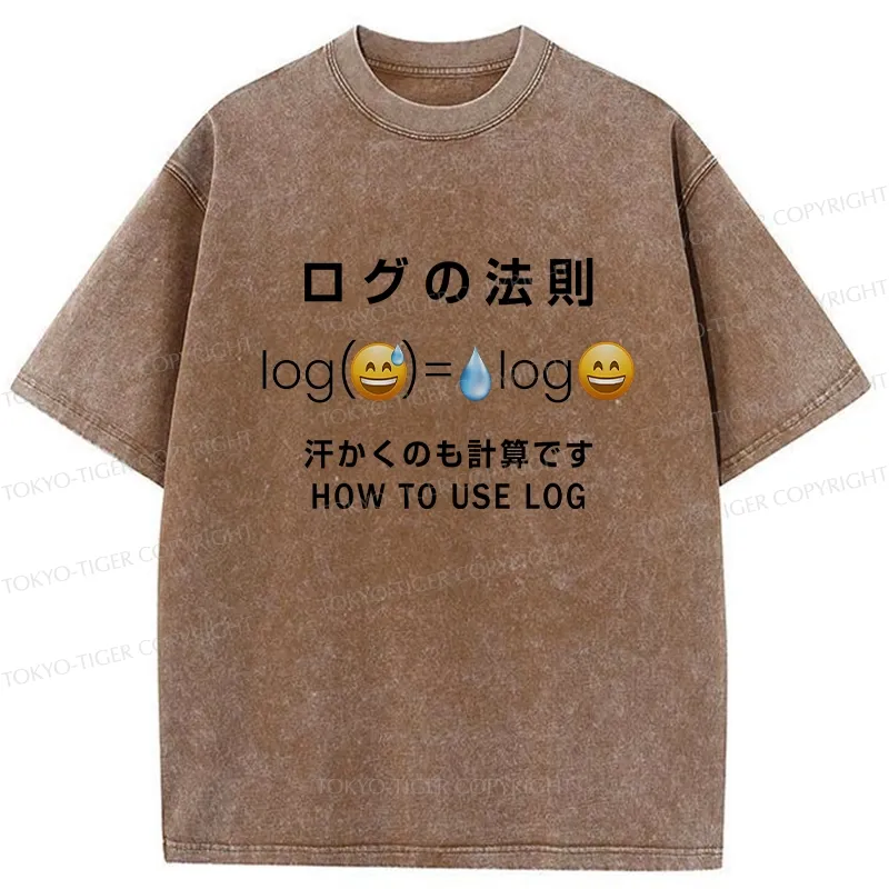 Tokyo-Tiger Funny How To Use Log Washed T-Shirt