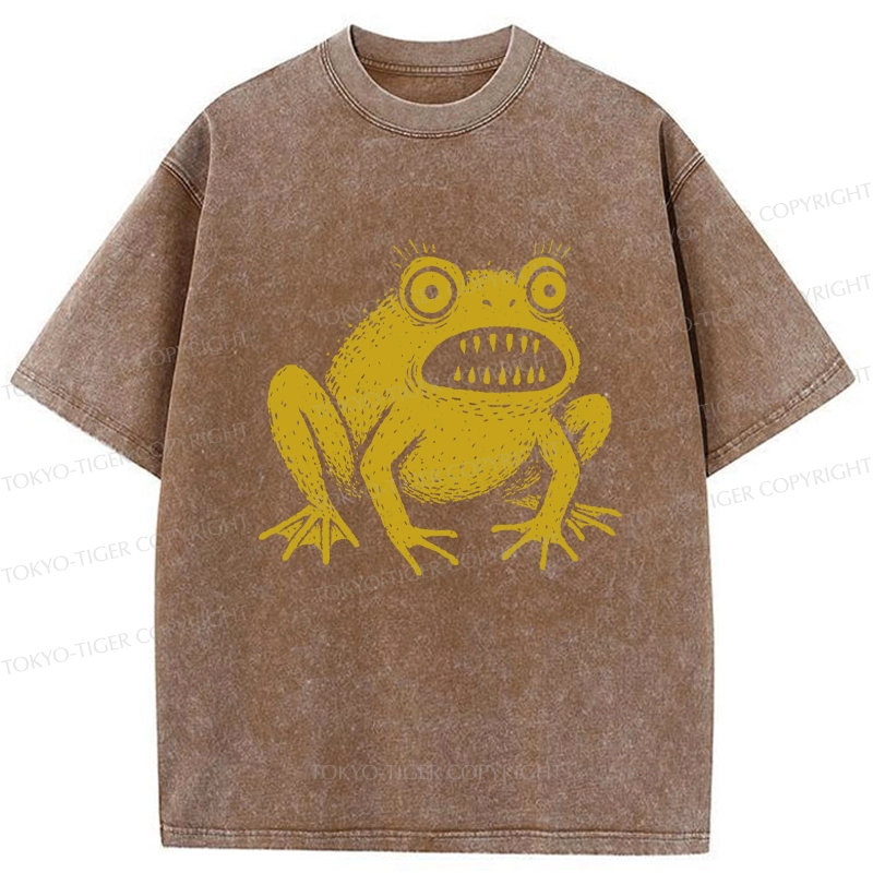 Tokyo-Tiger Horrible Japanese Frog Washed T-Shirt