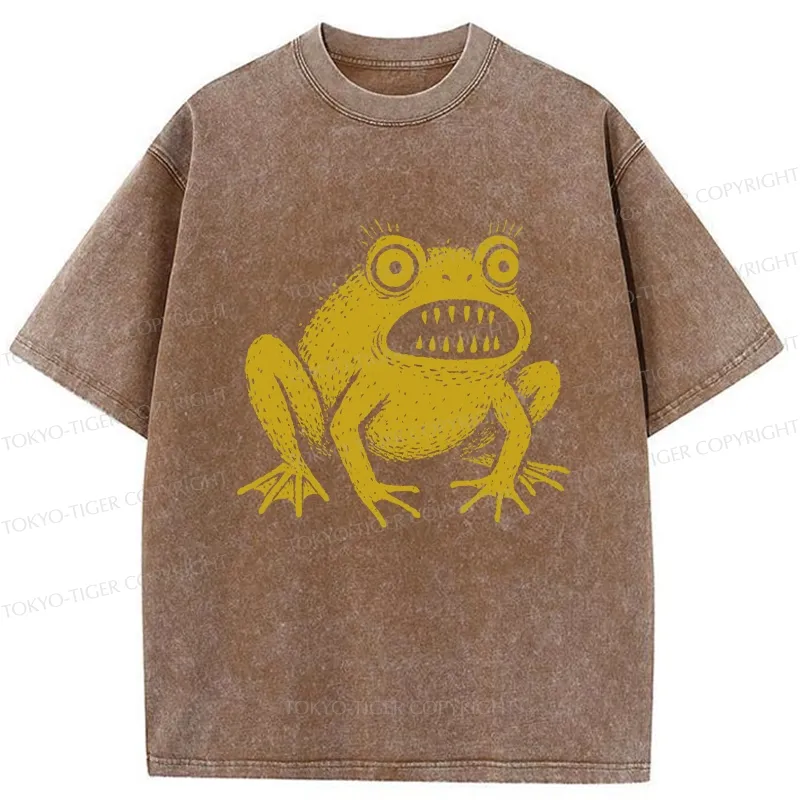 Tokyo-Tiger Horrible Japanese Frog Washed T-Shirt