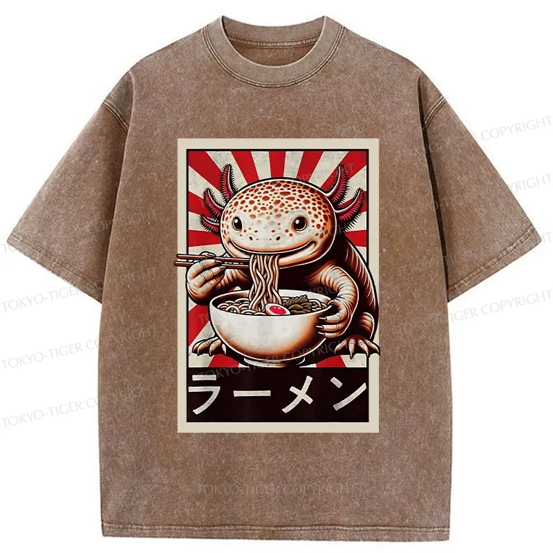 Tokyo-Tiger Ramen Lover Salamander Washed T-Shirt