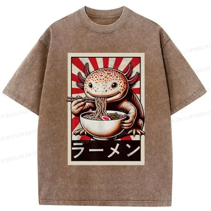 Tokyo-Tiger Ramen Lover Salamander Washed T-Shirt