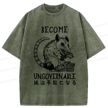 Tokyo-Tiger Ungovernable Opossum Washed T-Shirt