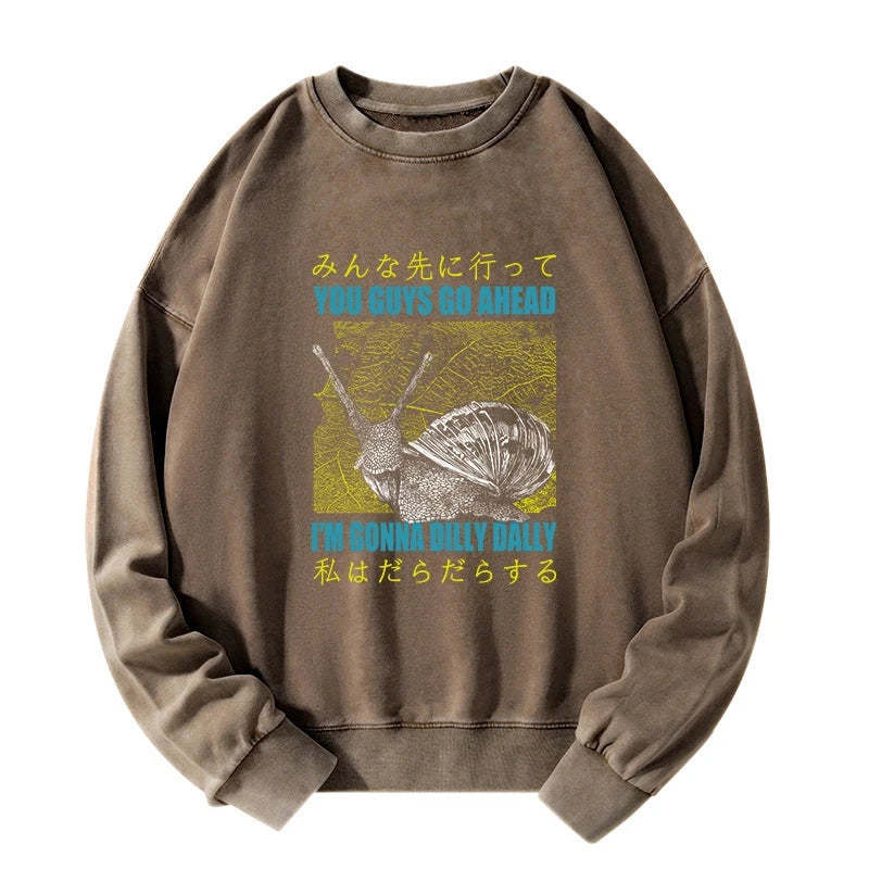 Tokyo-Tiger Slow Snail Japanese Washed Sweatshirt