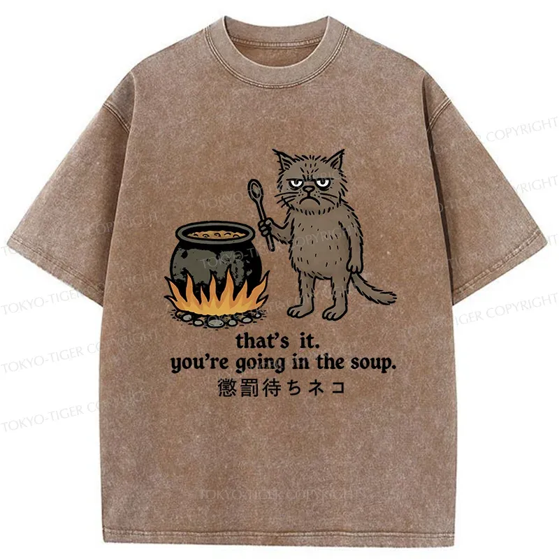 Tokyo-Tiger Cat About To Be Punished Washed T-Shirt