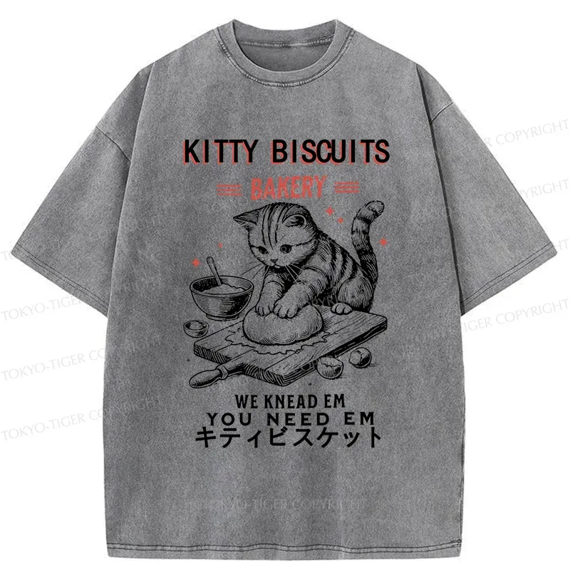 Tokyo-Tiger Cat Bakery Washed T-Shirt