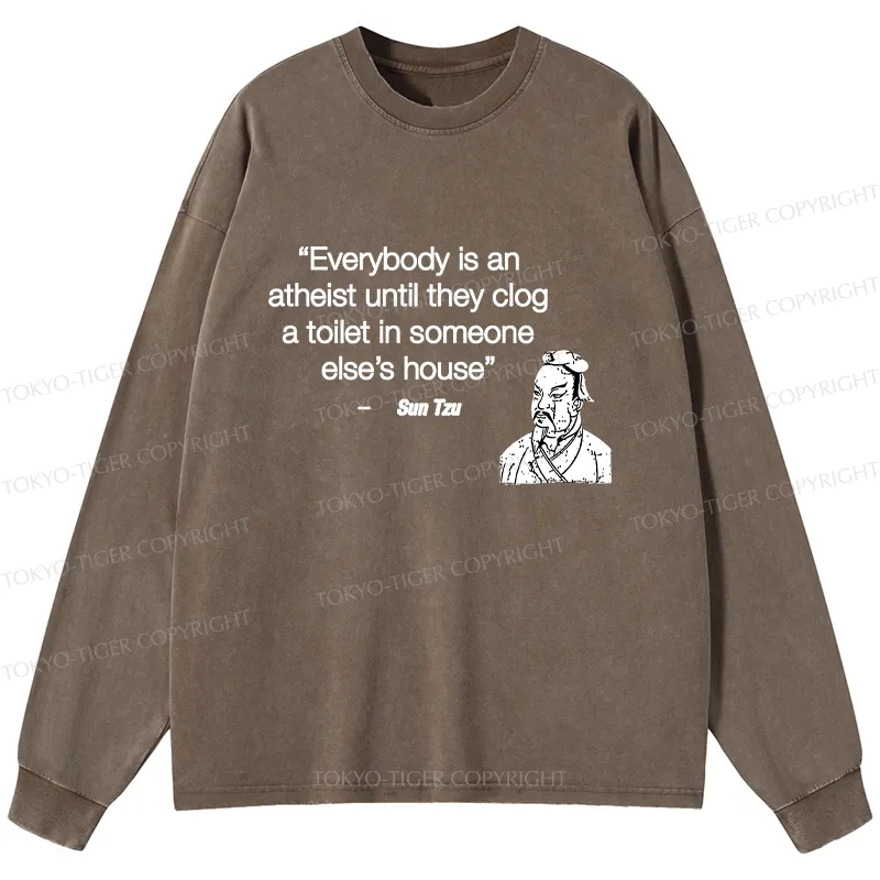 Tokyo-Tiger Funny Sun Tzu Saying Washed Long Sleeve T-Shirt