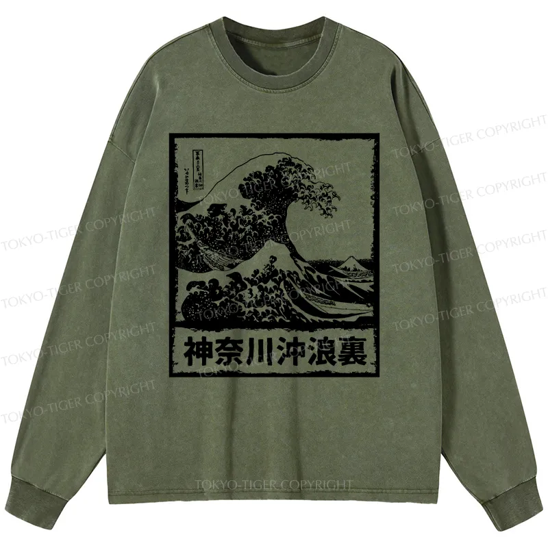 Tokyo-Tiger Legendary Wave Washed Long Sleeve T-Shirt