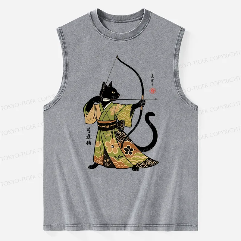 Tokyo-Tiger Japan Cat Archery Washed Tank