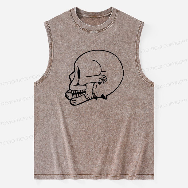 Tokyo-Tiger Funny Cat Eating Fish Washed Tank