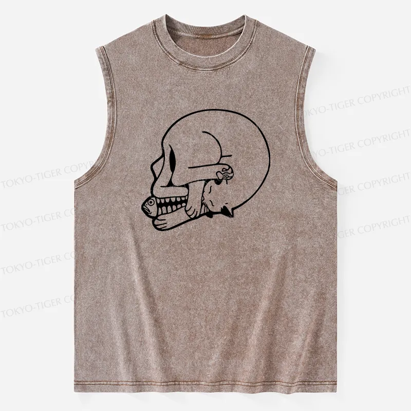 Tokyo-Tiger Funny Cat Eating Fish Washed Tank