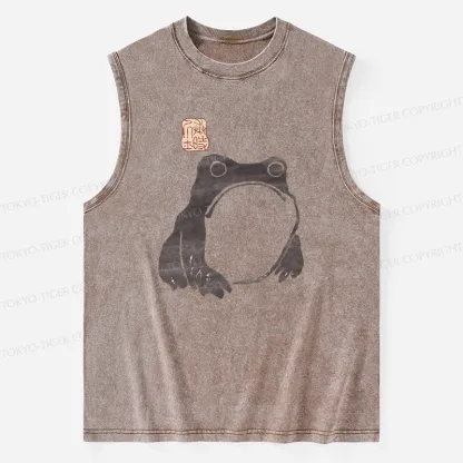 Tokyo-Tiger Matsumoto Hoji Woodblock Print Frog Washed Tank