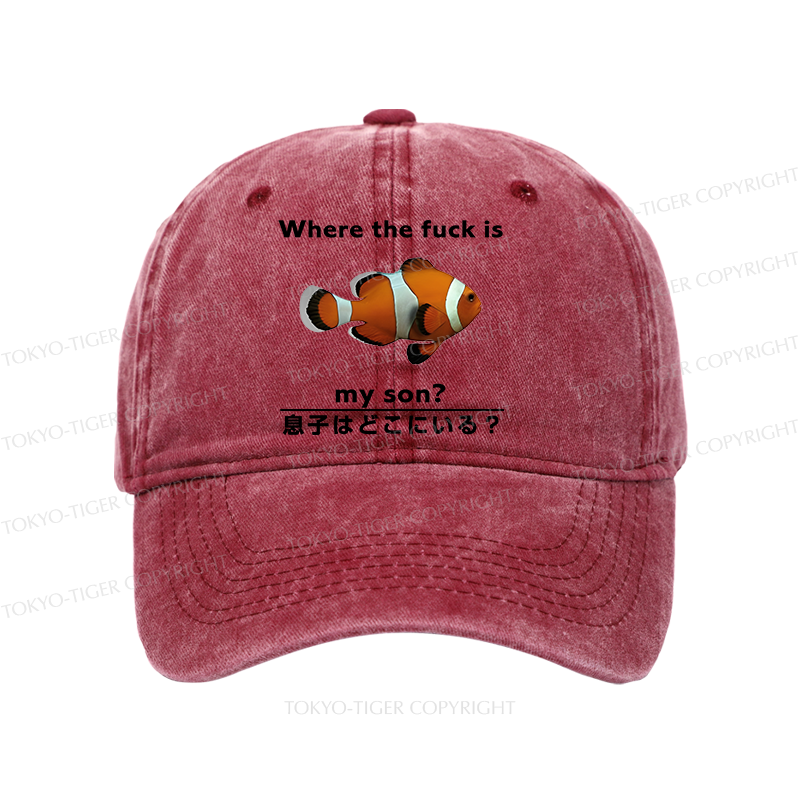 Tokyo-Tiger Fish Looking For Son Washed Cap