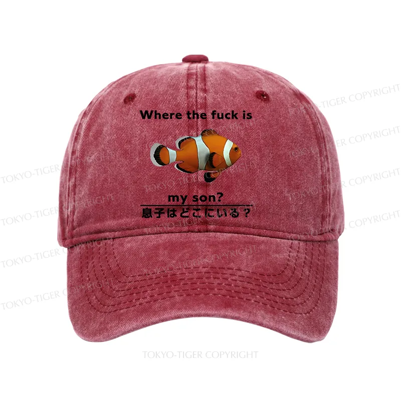 Tokyo-Tiger Fish Looking For Son Washed Cap