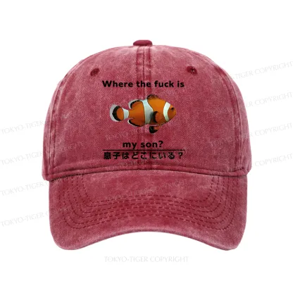 Tokyo-Tiger Fish Looking For Son Washed Cap