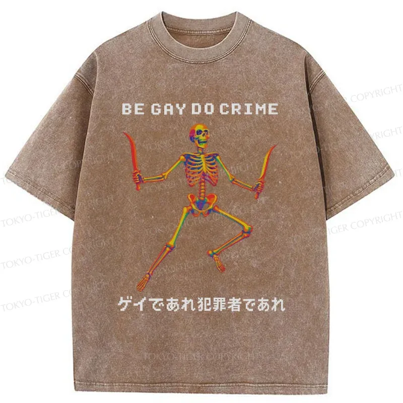 Tokyo-Tiger Funny Gay Doctor Washed T-Shirt