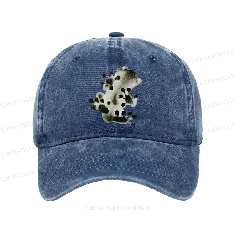 Tokyo-Tiger Ink Painting Frog Washed Cap