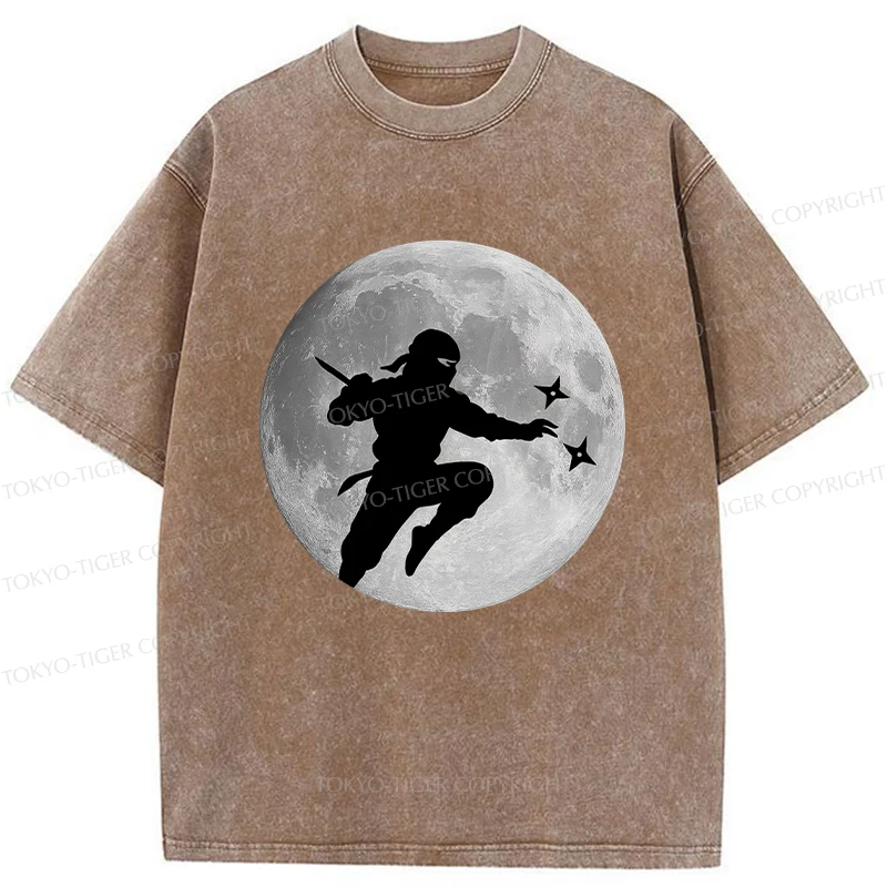Tokyo-Tiger Ninja Under The Moon Washed T-Shirt