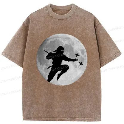 Tokyo-Tiger Ninja Under The Moon Washed T-Shirt