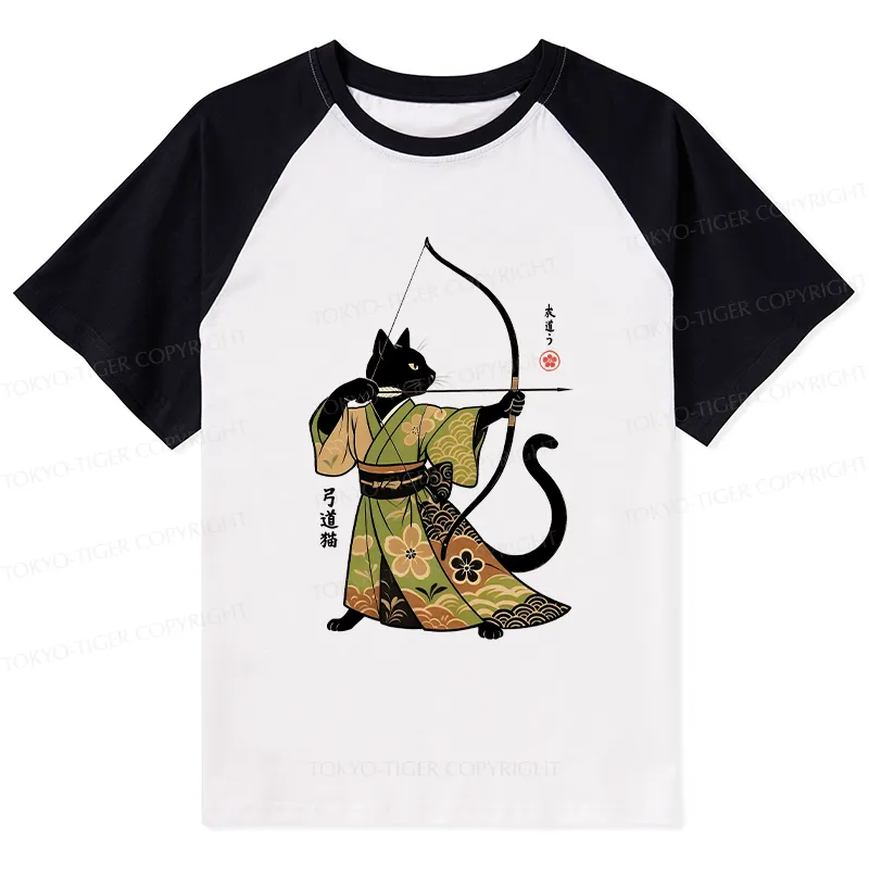 Tokyo-Tiger Japan Cat Archery Raglan T-shirt
