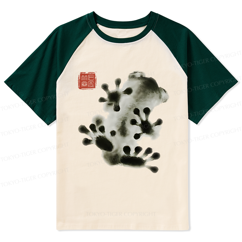 Tokyo-Tiger Ink Painting Frog Raglan T-shirt