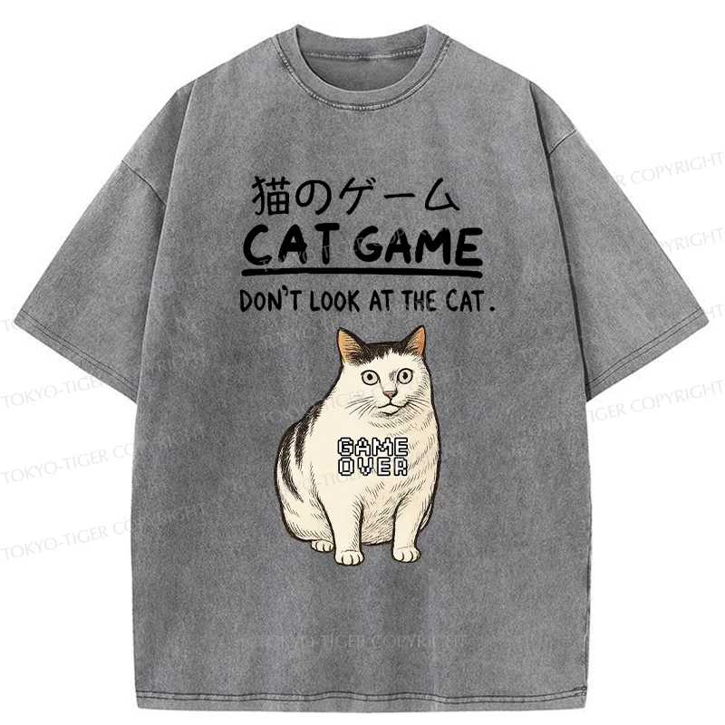 Tokyo-Tiger Don't Watch The Cat Challenge Washed T-Shirt