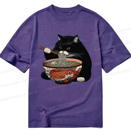 Tokyo-Tiger Fat Cat Eating Ramen Classic T-Shirt