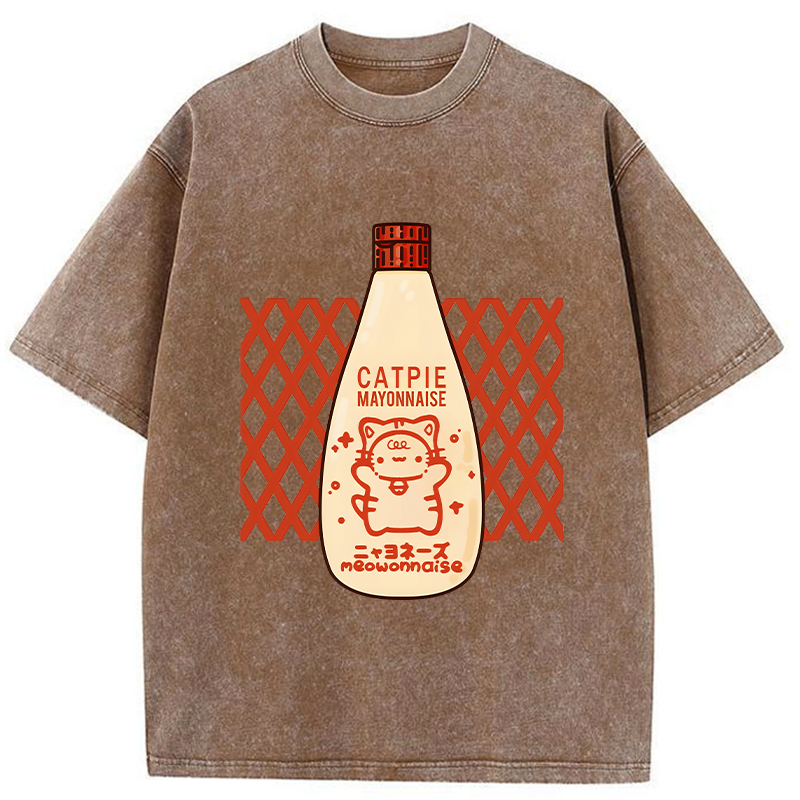 Tokyo-Tiger Catpie Mayonnaise Washed T-Shirt