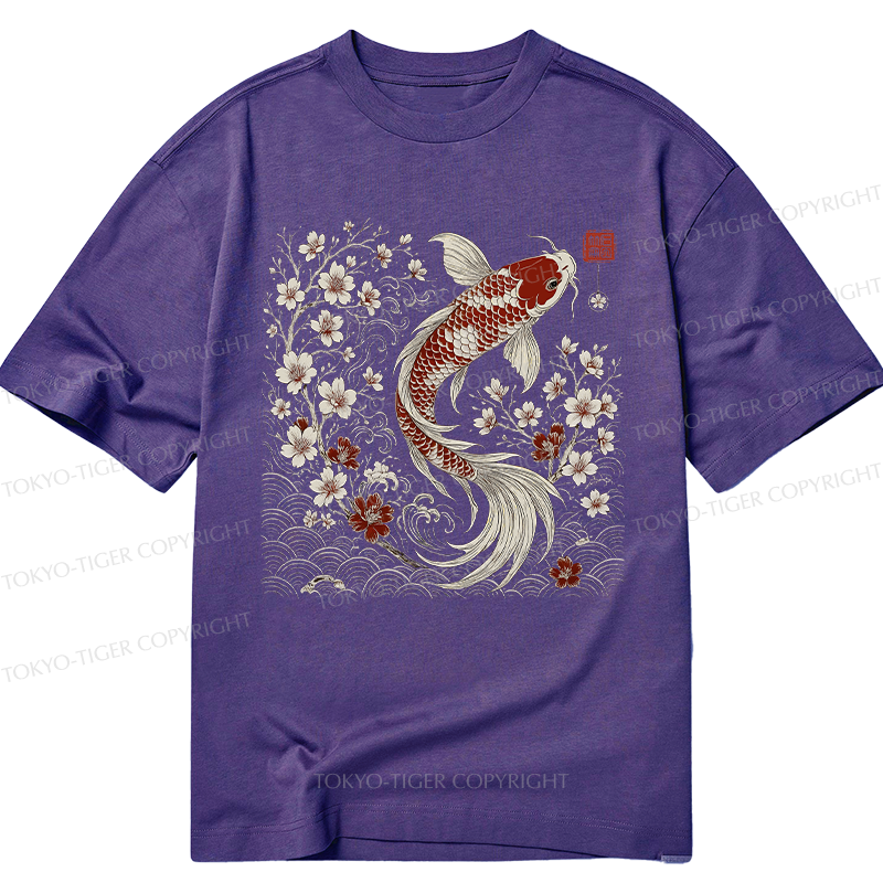 Tokyo-Tiger Vintage Sakura And Koi Classic T-Shirt
