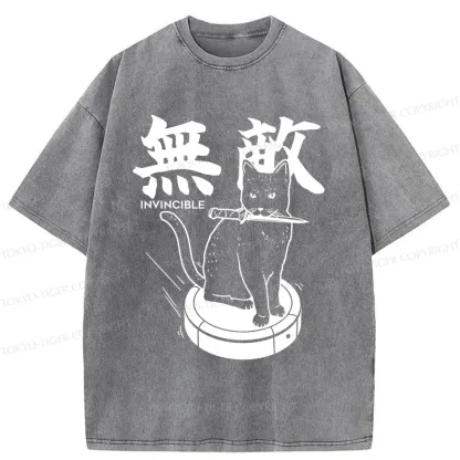 Tokyo-Tiger Invincible Cat Washed T-Shirt