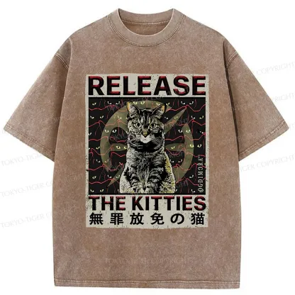 Tokyo-Tiger Release The Cat Washed T-Shirt