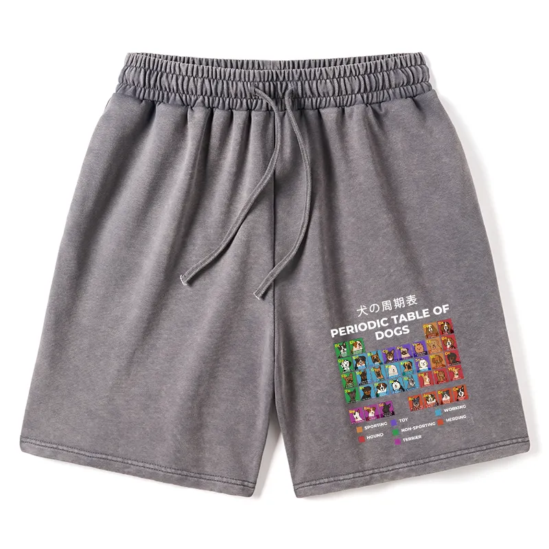 Tokyo-Tiger Periodic Table Of Dogs Washed Shorts
