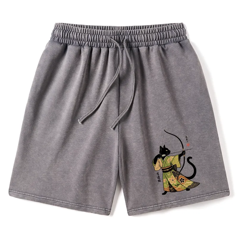 Tokyo-Tiger Japan Cat Archery Washed Shorts