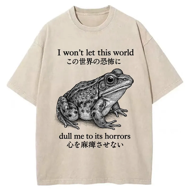 Tokyo-Tiger Funny Horrors Frog Meme  Washed T-Shirt