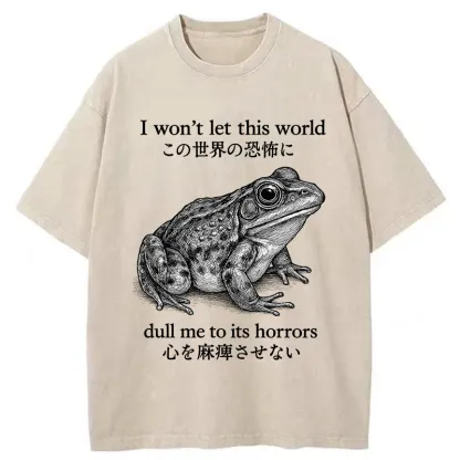 Tokyo-Tiger Funny Horrors Frog Meme  Washed T-Shirt