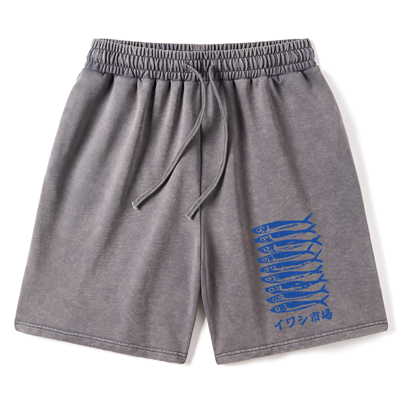 Tokyo-Tiger Sardine Market Washed Shorts