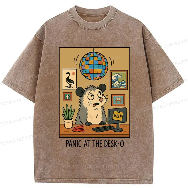 Tokyo-Tiger Panic In The Office Washed T-Shirt